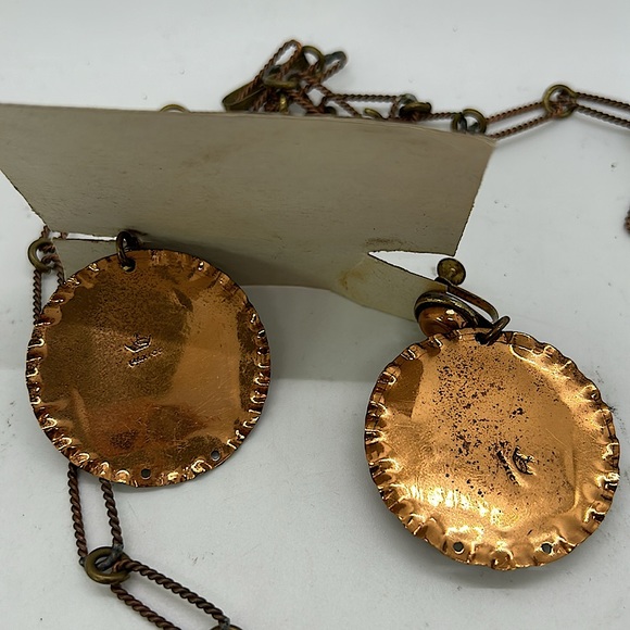 Diaz Santoyo Vintage Aztec Tribal Copper Necklace/Earrings Jewelry Set 🌸🌸 - Picture 6 of 9